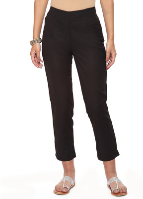 BIBA Regular Fit Women Black Trousers