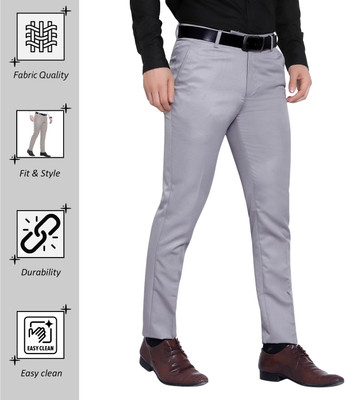GENMAN Regular Fit Men Grey Trousers