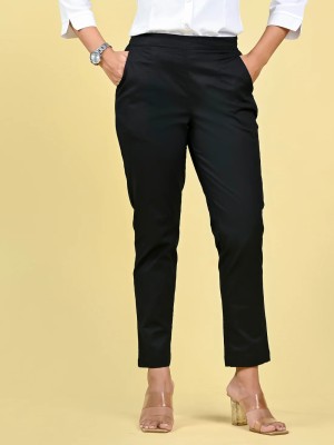 Oxinexx Regular Fit Women Black Trousers