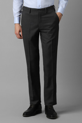 LOUIS PHILIPPE Regular Fit Men Black Trousers