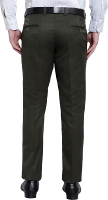 SREY Slim Fit Men Black, White Trousers