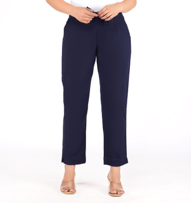 Oxinexx Regular Fit Women Dark Blue Trousers
