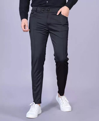 Achalnath Enterprises Regular Fit Men Black Trousers