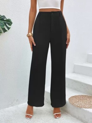 HouseOfCommon Loose Fit Women Black Trousers