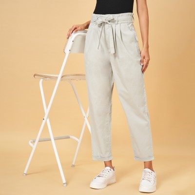 YU by Pantaloons Regular Fit Women Grey Trousers