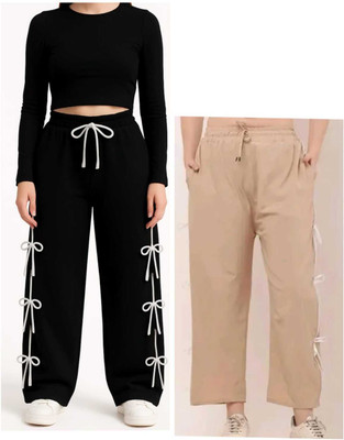 Subhaan Fashion Relaxed Women Black Trousers