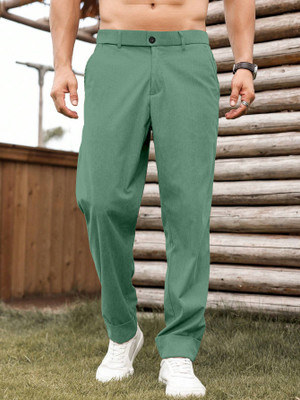 Rajovati Slim Fit Men Light Green Trousers