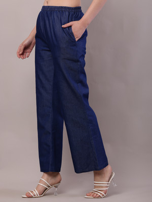 Aasma Creatives Regular Fit Women Blue Trousers