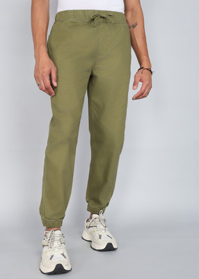 FOREVER 21 Relaxed Men Green Trousers