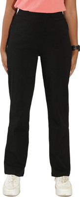 BlissClub AM:PM Cotton Straight Pants - Regular Straight Fit Women Black Trousers