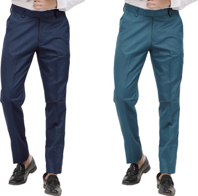 Kavita Fasion Regular Fit Men Dark Blue, Blue Trousers