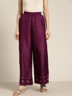 Shae by SASSAFRAS Relaxed Women Maroon Trousers