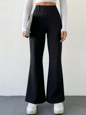 NEXT ONE Flared Women Black Trousers