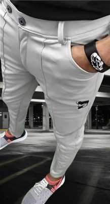 JSGARMENT Slim Fit Men White Trousers