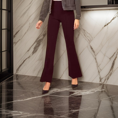 ApexDragon Flared Women Maroon Trousers