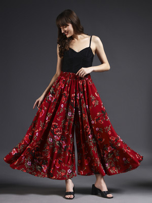 Emeros Flared Women Maroon, Green, Red Trousers