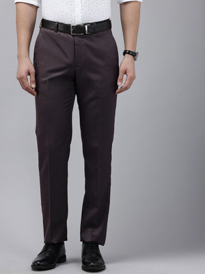 PARK AVENUE Regular Fit Men Maroon Trousers
