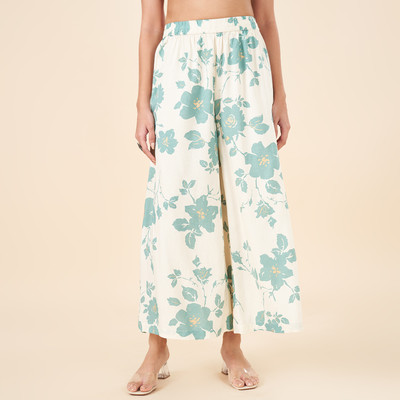 Rangmanch by Pantaloons Regular Fit Women Green, White Trousers