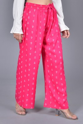 PALAZZO DESIGN Relaxed Women Pink Trousers