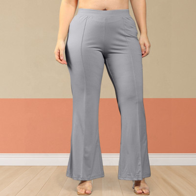 Looksky Loose Fit Women Grey Trousers