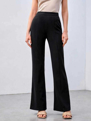Maheshvi Regular Fit Women Black Trousers