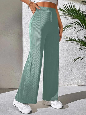 TOLIKE Straight Fit Women Green Trousers