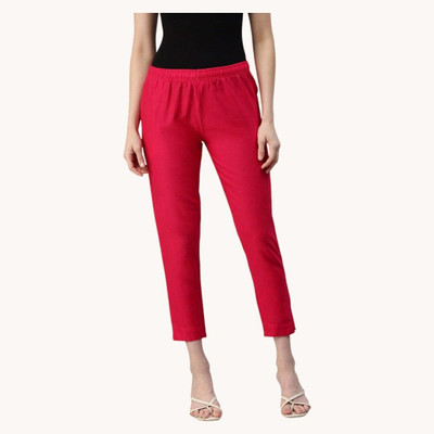 High Glitz Regular Fit Women Pink Trousers