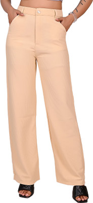 Ankit Collection Regular Fit Women Cream Trousers