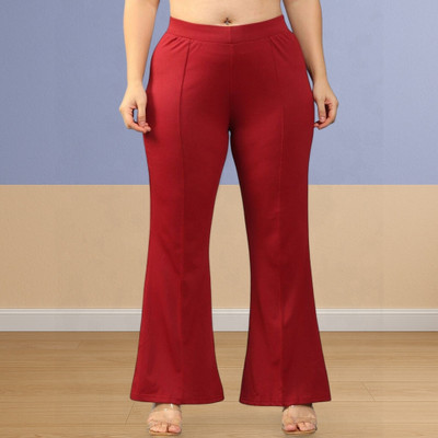 Anitafashion Loose Fit Women Maroon Trousers