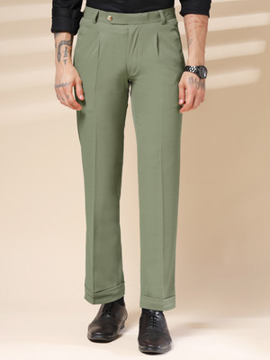 italianvega Regular Fit Men Light Green Trousers