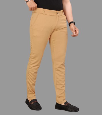 DVILLA Slim Fit Men Gold Trousers