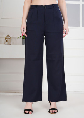VOLVIERA Regular Fit Women Dark Blue Trousers