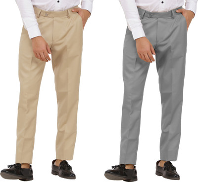 Kavita Fasion Regular Fit Men Grey, Beige Trousers