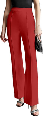 HouseOfCommon Regular Fit Women Red Trousers