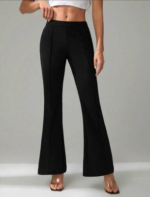 Denimix Flared Women Black Trousers