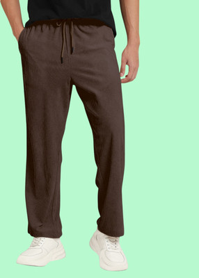 NIVEDANM Relaxed Men Brown Trousers