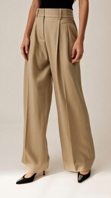 SATAY Straight Fit Women Cream Trousers