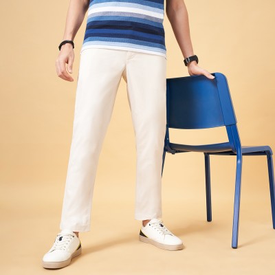 Byford by Pantaloons Slim Fit Men White Trousers