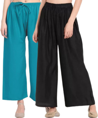 VESTMENT Loose Fit Women Black, Blue Trousers