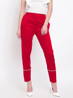 FLOREOS Regular Fit Women Red Trousers