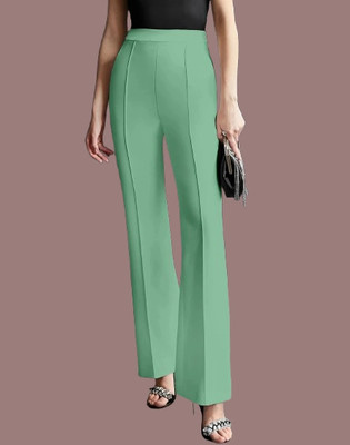 HouseOfCommon Regular Fit Women Light Green Trousers