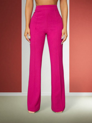 lookskky Loose Fit Women Pink Trousers