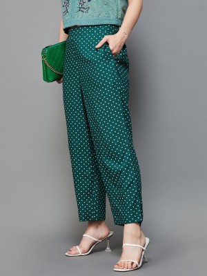 Melange by Lifestyle Regular Fit Women Dark Green Trousers