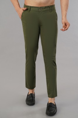 MEGHZ Slim Fit Men Green Trousers