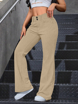 Rajovati Regular Fit Women Cream Trousers