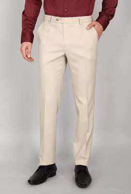 FUBAR Regular Fit Men Cream Trousers