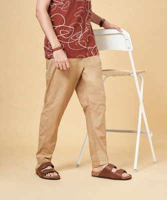 7 Alt by Pantaloons Relaxed Men Khaki Trousers