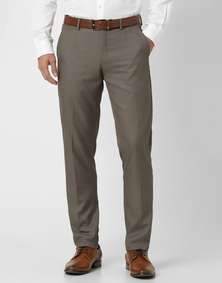 PETER ENGLAND Slim Fit Men Grey Trousers