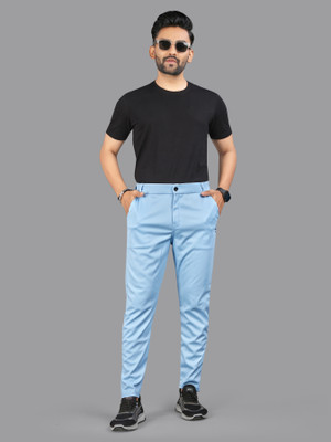 Style Nest Slim Fit Men Light Blue Trousers