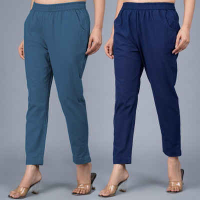 HouseOfCommon Regular Fit Women Blue, Dark Blue Trousers